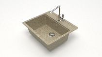 Мойка МАТОВАЯ 9/Q5 (ПЕСОЧН) AQUADREAM, прямоуг, 570х505х200