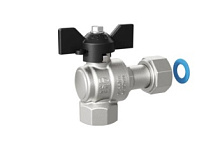 Кран шар. угловой с накидной гайкой 1/2 бабочка Ду15 Ру40 LD Pride