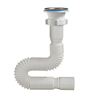 3015-А Гибкая труба с выпуском 1 1/2"*40/50 (длина 650мм, нерж. чашка d70мм), ОРИО (75)