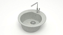 Мойка МАТОВАЯ 30/Q10 (СВЕТЛО СЕРАЯ) AQUADREAM, круглая, 475х180