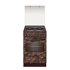 Газоэлектрич.плита GEFEST ПГЭ 5302-03 0054 (85х50х58,5) фасад с рис.коричн мрамор, крышка стеклянная