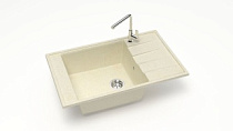 Мойка МАТОВАЯ 29/Q2 (БЕЖ) AQUADREAM, прямоуг с крылом, 815х500х212  OFF