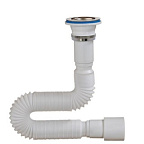 3013-А Гибкая труба с выпуском 1 1/2"*40/50 (длина 1250мм, нерж.чашка d70мм), ОРИО (50)