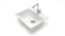 Z9 G31 Мойка ГЛЯНЦЕВАЯ (БЕЛАЯ) AQUADREAM, прямоуг, 570x505х200