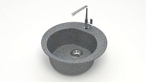 Мойка МАТОВАЯ 3/Q8 (ТЁМНО СЕРАЯ) AQUADREAM, круглая, 505x191