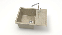 Z151 Q5 Мойка ГЛЯНЦЕВАЯ (ПЕСОЧН) MARRBAXX, прямоуг с крылом, 645x505x218