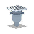 5712THA Трап вертик. регул. высокий 50, гидрозатвор, решетка нерж. 150х150мм, h100мм АНИ пласт