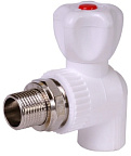 Кран шар.д/радиатора 25х3/4 угловой БЕЛЫЙ нар.р. ОТМО