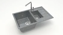 Z210 Q8 Мойка ГЛЯНЦЕВАЯ (ТЁМНО СЕРАЯ) MARRBAXX, двухчашевая, 755х500х218   OFF