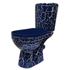 Унитаз-компакт "Комфорт" синий КРАКЕЛЮР(косой,сиден.,креплен.к полу,2-х уровн.арм.) ROSA (г. Киров)