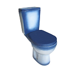 Унитаз-компакт "Рио" синий (гориз,  сид, 2-х уровн.арм.) ROSA   УЦЕНКА