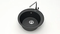 Мойка МАТОВАЯ 30/Q4 (ЧЁРН) AQUADREAM, круглая, 475х180