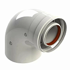 Колено коаксиальное 90* 60/100 (мама-папа)  Camino (30шт/кор)