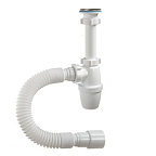 32059-А Сифон д/кух бутылочный малый корпус 1 1/4"*40 (нерж.чаша d63мм,удлин.патрубок,г/т) ОРИО (40)