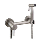 A57503 Смеситель настенный с гигиенической лейкой и шлангом, SUS304, сатин  FASHUN 