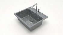 Z9 Q8 Мойка ГЛЯНЦЕВАЯ (ТЁМНО СЕРАЯ) AQUADREAM, прямоуг, 570x505х200
