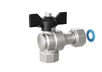 Кран шар. угловой с накидной гайкой 3/4 бабочка Ду20 Ру40 LD Pride