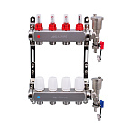 Коллекторная группа AS-K001 с расх. и тройниками (нерж) 4 вых. ASPIPE (5)