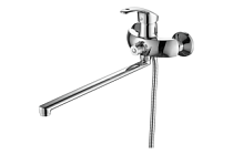 A2221 Смеситель ванно-душевой с гарнитуром (хром) лат, d40, Г-излив L370мм  FASHUN (10)