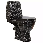 Унитаз-компакт "Премьер" черный КРАКЕЛЮР (гориз.,сид,2-х уровн.арм.) ROSA   УЦЕНКА