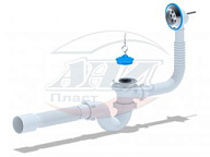 155E Сифон для ванны 1 1/2" (выпуск, перелив, гибкая труба 40/50), АНИ пласт (30)