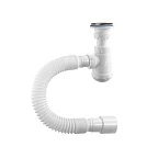 32020-М Сифон д/кух бутылочный 1 1/4"*32 ЧИК (нерж.чашка, г/т 32*40/50, длина 650мм), ОРИО (40)