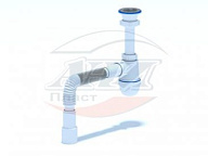 0115C Сифон для мойки 1 1/2"*40 (гибкая труба 40*40/50), АНИ пласт (30)