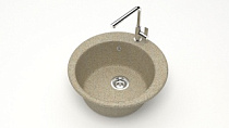 Мойка МАТОВАЯ 30/Q5 (ПЕСОЧН) AQUADREAM, круглая, 475х180