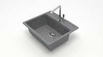 Мойка МАТОВАЯ 9/Q8 (ТЁМНО СЕРАЯ) AQUADREAM, прямоуг, 570х505х200