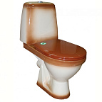 Унитаз-компакт "Премьер" коричневый (гориз., сид, 2-х уровн.арм.) ROSA   УЦЕНКА