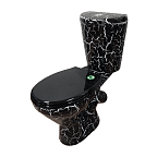 Унитаз-компакт "Элегант" черный КРАКЕЛЮР (косой, сиден., креплен. к полу, арм.) ROSA   УЦЕНКА