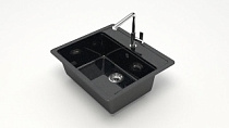 Z9 Q4 Мойка ГЛЯНЦЕВАЯ (ЧЁРН) AQUADREAM, прямоуг, 570x505х200
