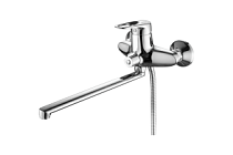 A2204 Смеситель ванно-душевой с гарнитуром (хром) лат, d40, Г-излив L320мм  FASHUN (10)