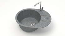 Мойка МАТОВАЯ 10/Q8 (ТЁМНО СЕРАЯ) AQUADREAM, овал с крылом, 575х440х215