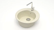 Мойка МАТОВАЯ 3/Q2 (БЕЖ) AQUADREAM, круглая, 505x191