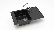 Z32 Q4 Мойка ГЛЯНЦЕВАЯ (ЧЁРН) MARRBAXX, прямоуг с крылом, 775х495х212   OFF