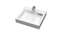 V62 D1 Раковина Энигма  (СИГН.БЕЛ) (дл.600,шир.550,глуб.110)  AQUADREAM   (КОМПЛЕКТ)
