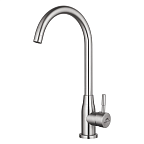 A54009-B Смеситель для кухни (сатин) нерж, d35, С-излив H=270мм, гайка  FASHUN (10)