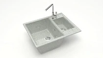 Z190 Q10 Мойка ГЛЯНЦЕВАЯ (СВЕТЛО СЕРАЯ) MARRBAXX, двухчашевая, 612х505х212  OFF  