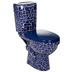 Унитаз-компакт "ДОН" синий КРАКЕЛЮР (кос.,сиден.,антивсплеск,креп., 2-х уровн.арм.) ROSA (г. Киров)