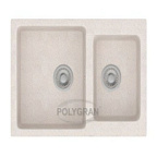 мойка F-15 №26 (БЕЛЫЙ) Polygran 770х500 две чаши