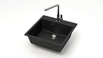 Мойка МАТОВАЯ 8/D2 (ЧЁРН ЯНТАРЬ) AQUADREAM, прямоуг, 425х500х195