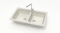 Z20 Q7 Мойка ГЛЯНЦЕВАЯ (ХЛОПОК) MARRBAXX, двухчашевая, 780х500х195