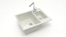 Z190 Q15 Мойка ГЛЯНЦЕВАЯ (БЕЛЫЙ ГРАНИТ) MARRBAXX, двухчашевая, 612х505х212  OFF  