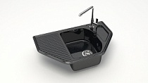 Z22 Q4 Мойка ГЛЯНЦЕВАЯ (ЧЁРН) MARRBAXX, угловая с крылом, 800х500х175  OFF