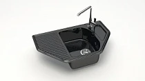 Z22 Q4 Мойка ГЛЯНЦЕВАЯ (ЧЁРН) MARRBAXX, угловая с крылом, 800х500х175  OFF
