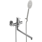 А52215N Смеситель ванно-душевой с гарнитуром (сатин) нерж, d35, излив L320мм  FASHUN (10)