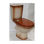 Унитаз-компакт "Соло" коричневый (гориз., сиден., креплен. к полу, 2-х уровн.арм.) ROSA (г. Киров)