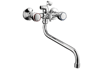 A2209 Смеситель ванно-душевой с гарнитуром (хром) лат, S-излив L330мм  FASHUN (10)