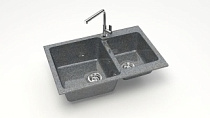 Z191 Q8 Мойка ГЛЯНЦЕВАЯ (ТЁМНО СЕРАЯ) MARRBAXX, двухчашевая, 765х500х193   OFF